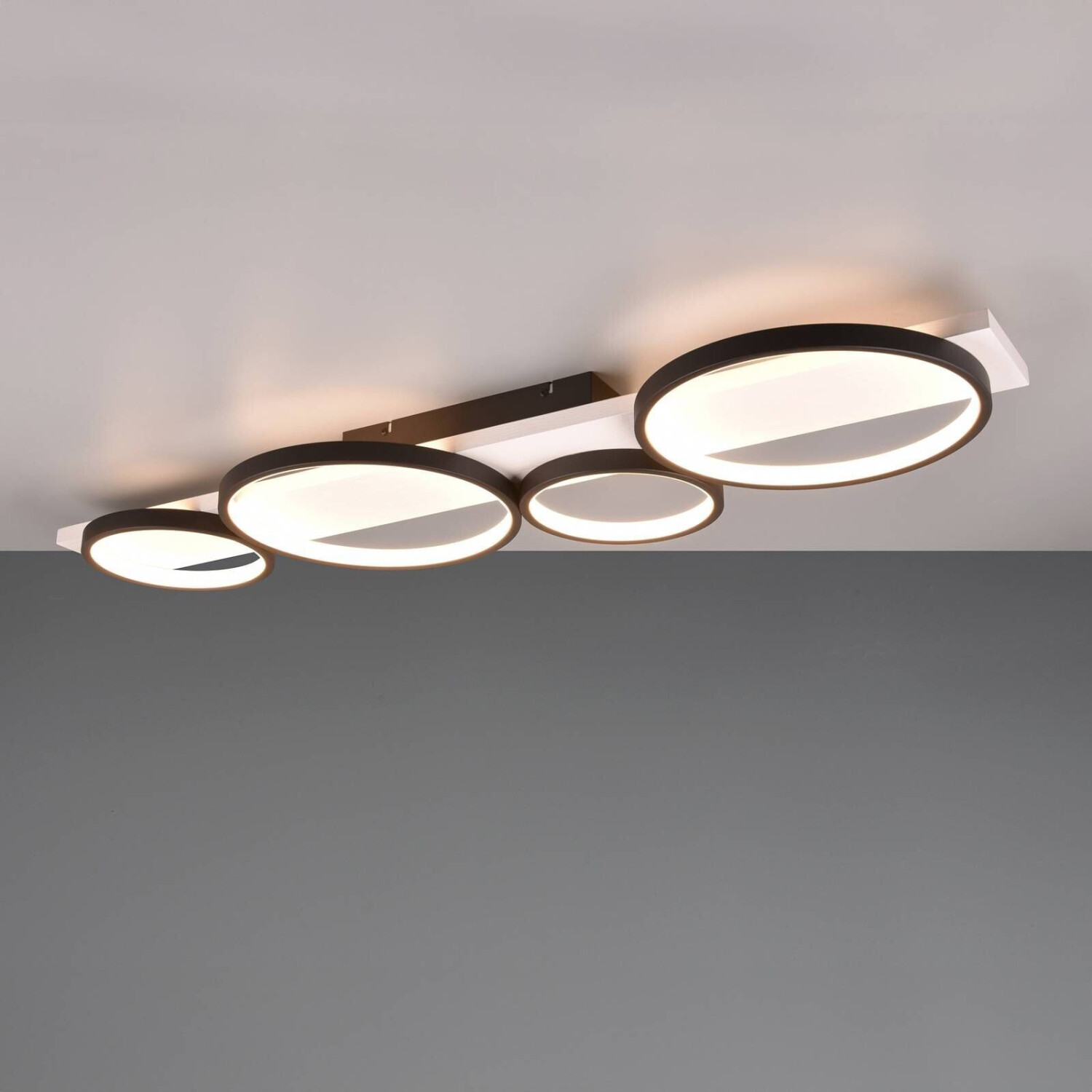 Trio Medera LED ceiling light, four-bulb, black