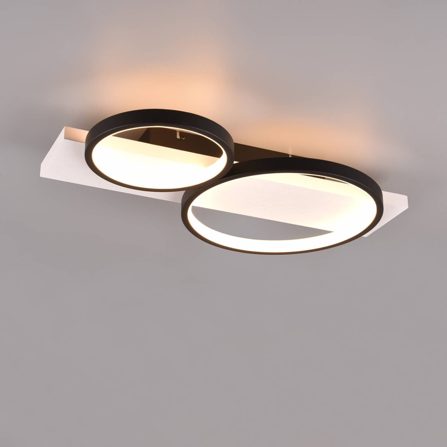 Trio Medera LED ceiling light, two-bulb, black