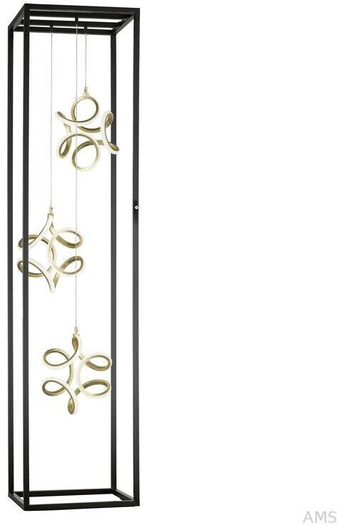 Fischer & Honsel Gesa LED floor lamp with 3 light elements in a cage