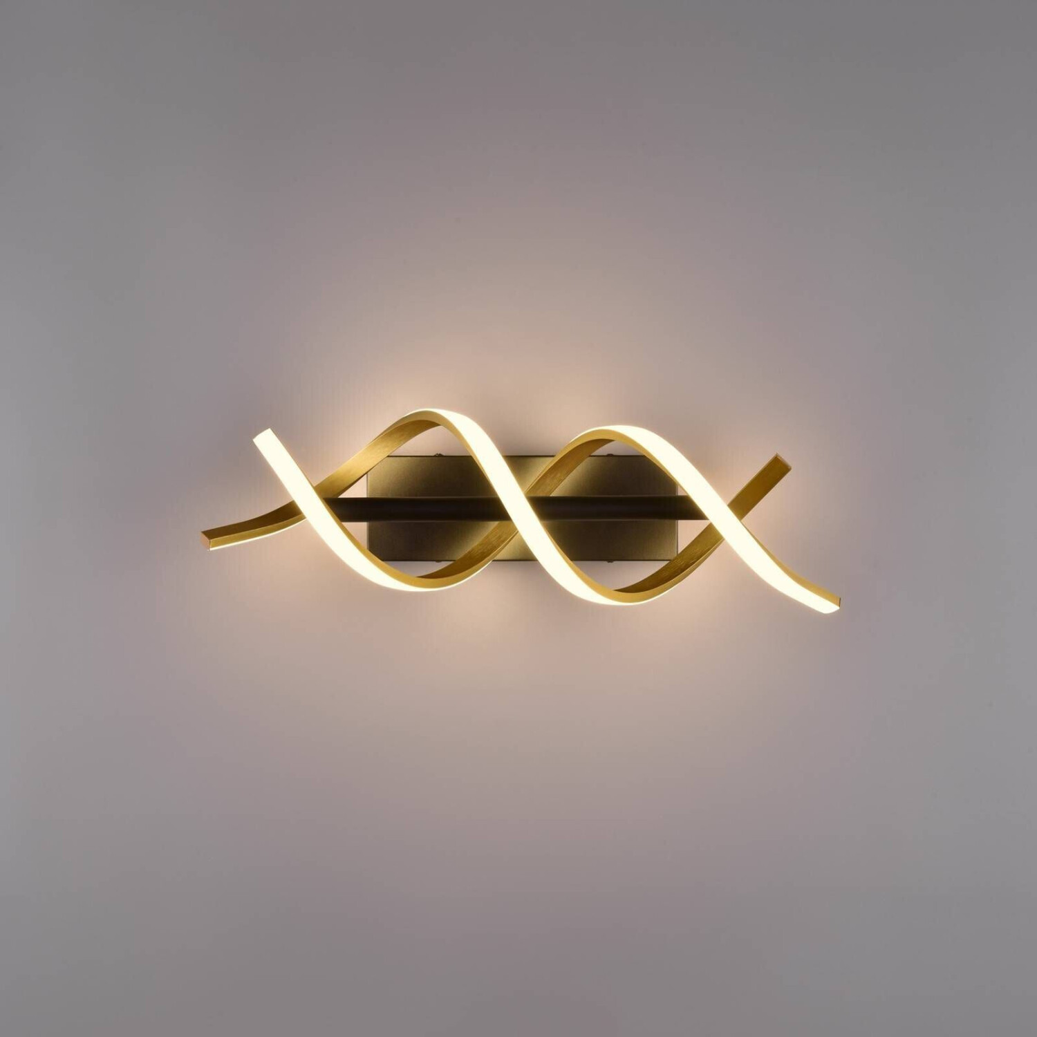 Trio LED wall light Sequence, dimmable, CCT, brass
