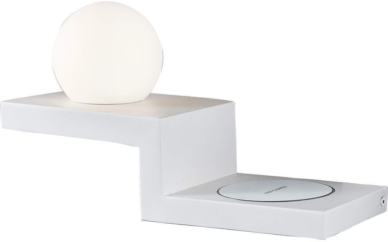 Mantra Zanzibar LED wall light, step-shaped, white