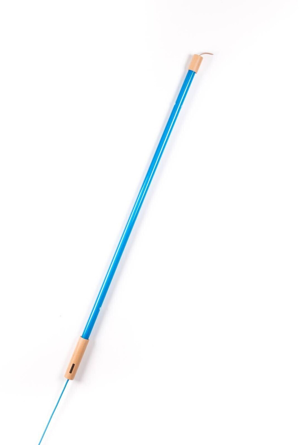 Seletti Linea LED floor lamp with wood, blue