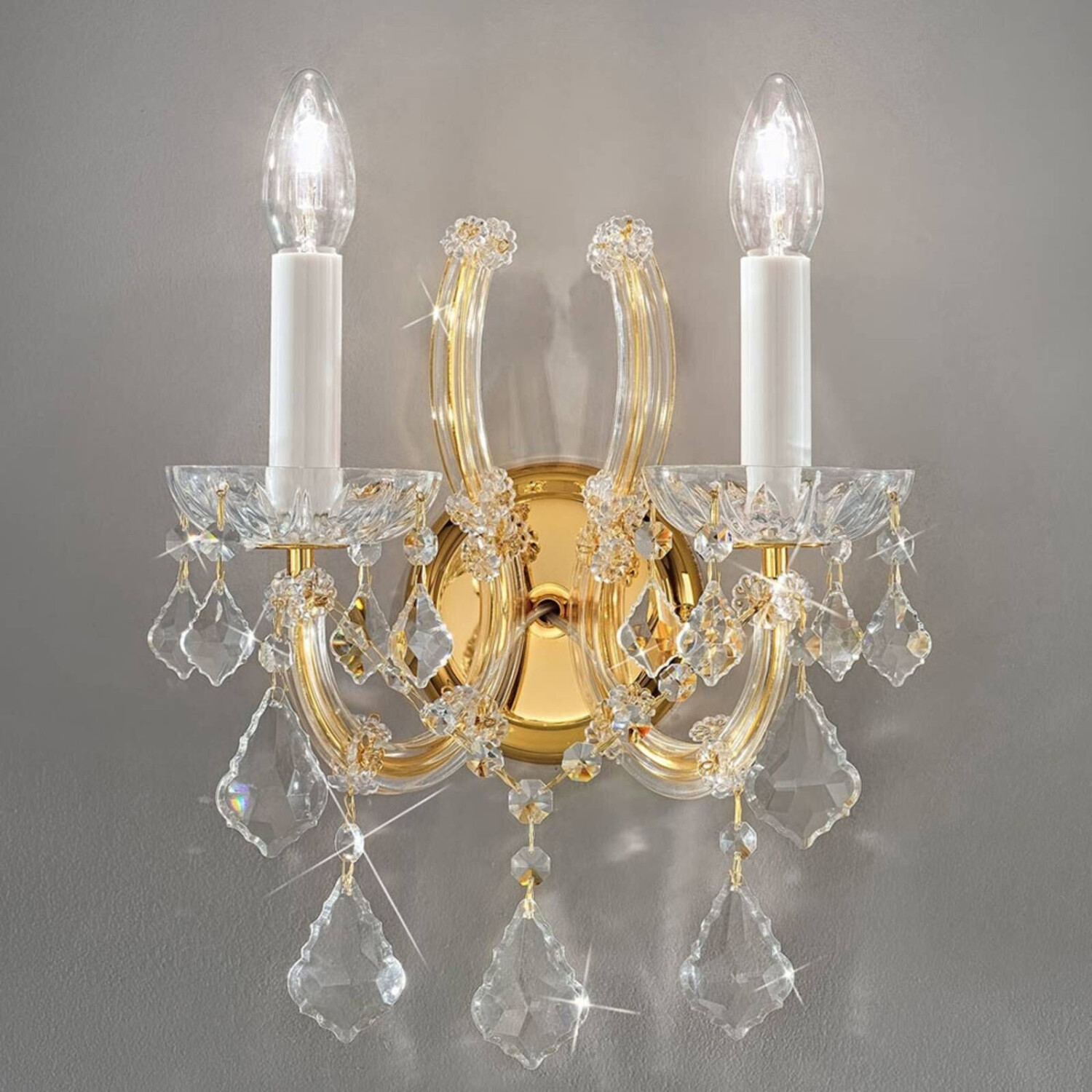 Kolarz Maria Louise wall lamp 24 kt gold 2-bulb