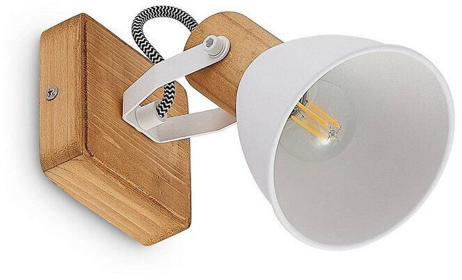Lindby Merela ceiling spot made of wood and metal 1-bulb.