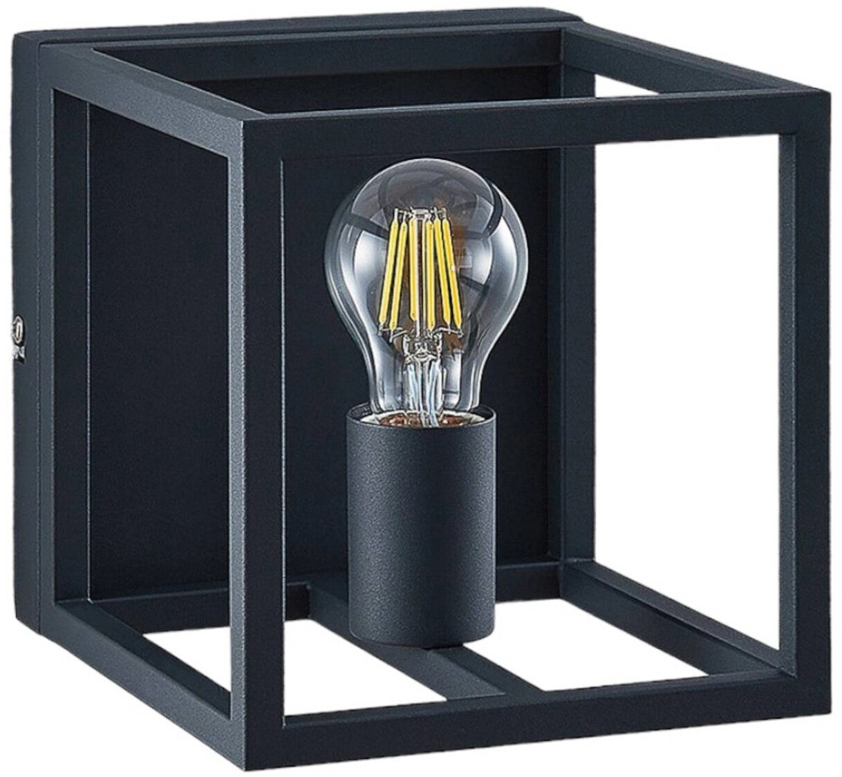 Lindby Meron wall light, box shape, dark gray