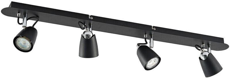 Lindby Noria ceiling spotlight, black, four-bulb