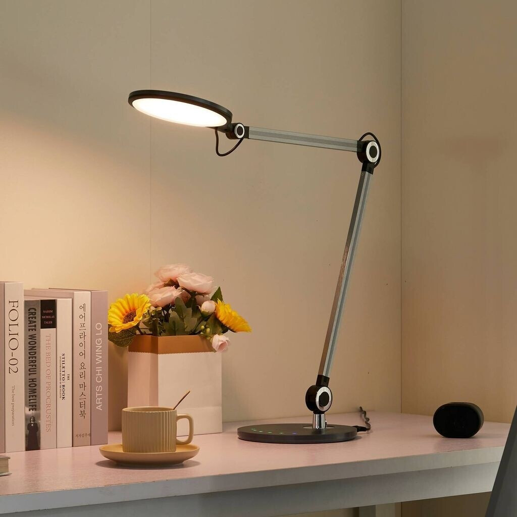 Lindby Nyxaris LED table lamp, CCT, gray