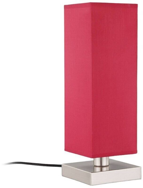 Lindby Red bedside lamp Julina with fabric shade