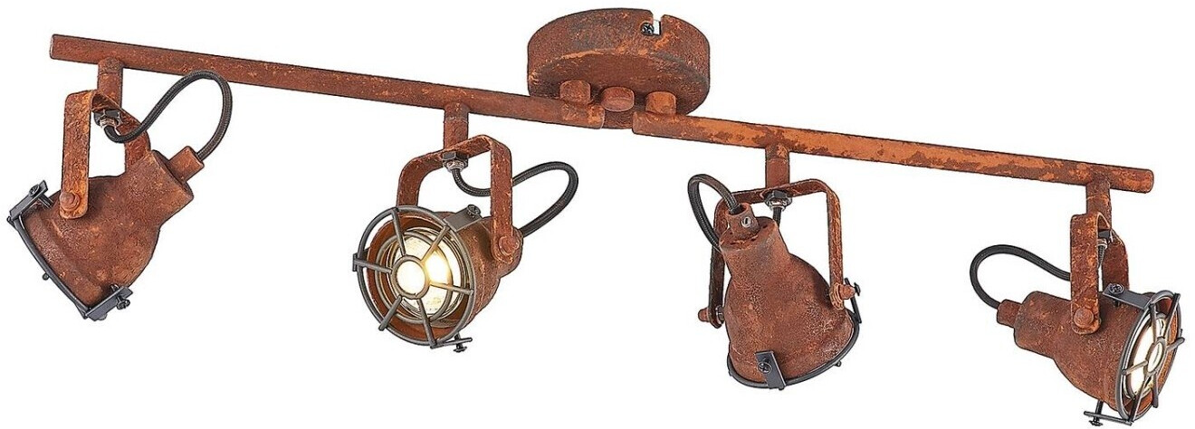 Lindby Scabra ceiling spot in rust look, four-bulb