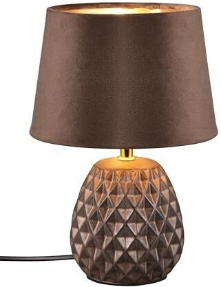 Trio Ariane table lamp made of ceramic and velvet, brown