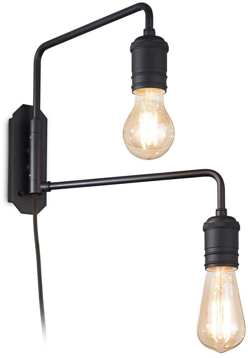 IDEAL LUX Triumph wall light, two-bulb, black