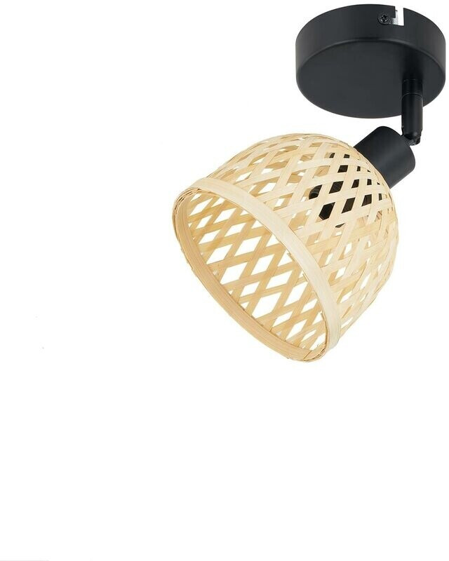 Lindby Youstin ceiling spot made of bamboo, 1 lamp