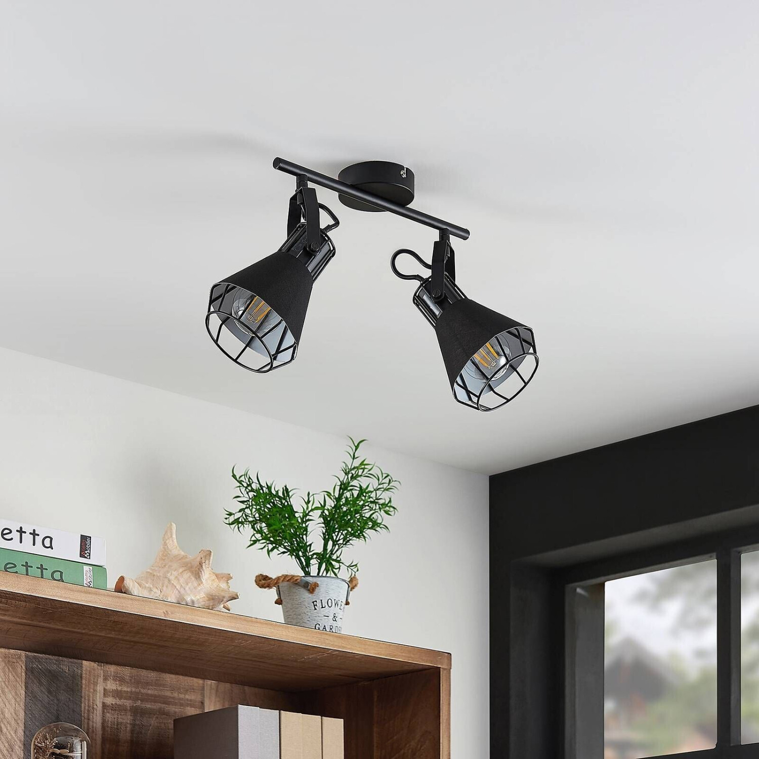 Lindby Yusei ceiling light, two-bulb