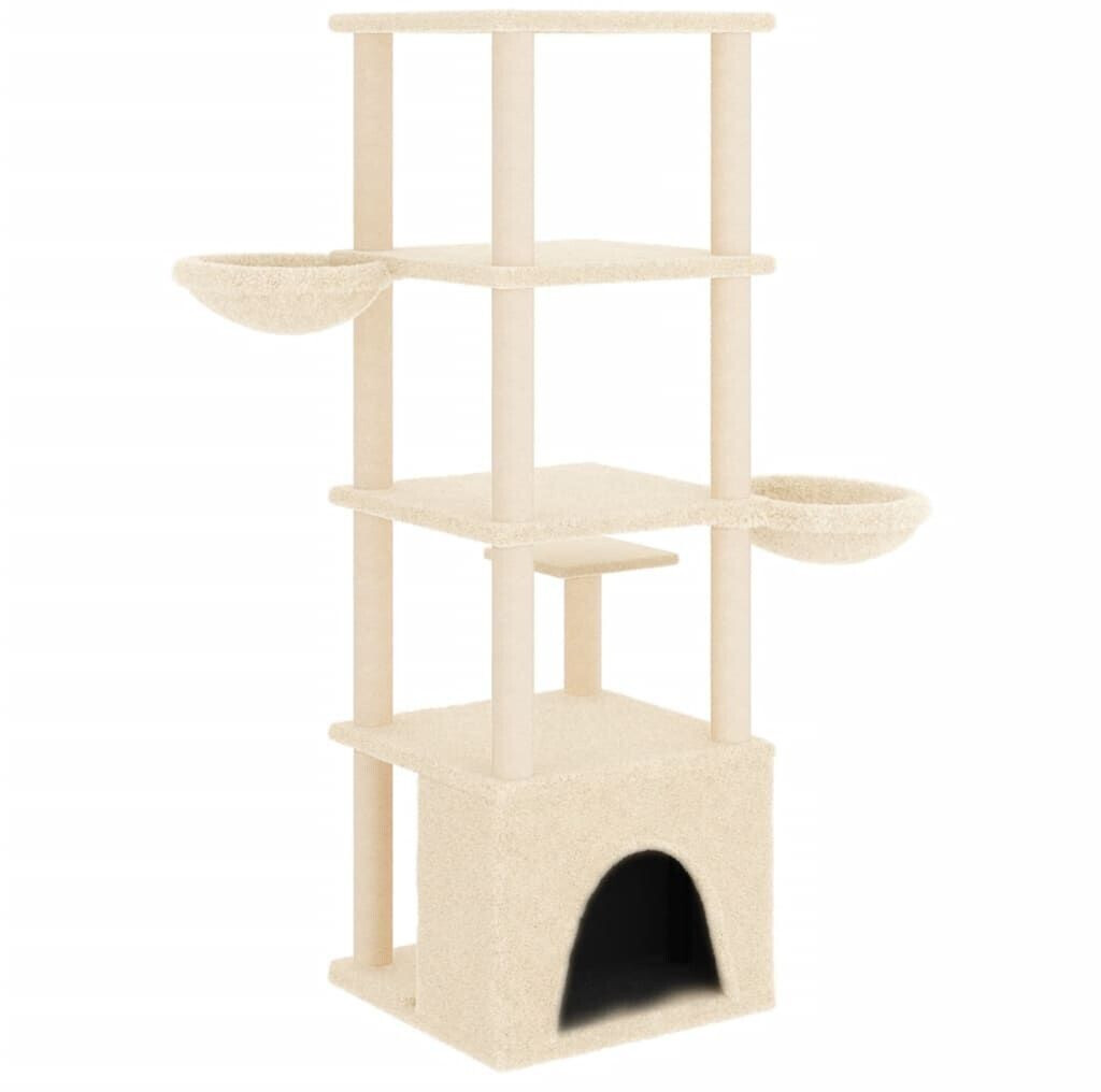 vidaXL Arbre à chat avec griffoirs en sisal 147 cm crème (171780)