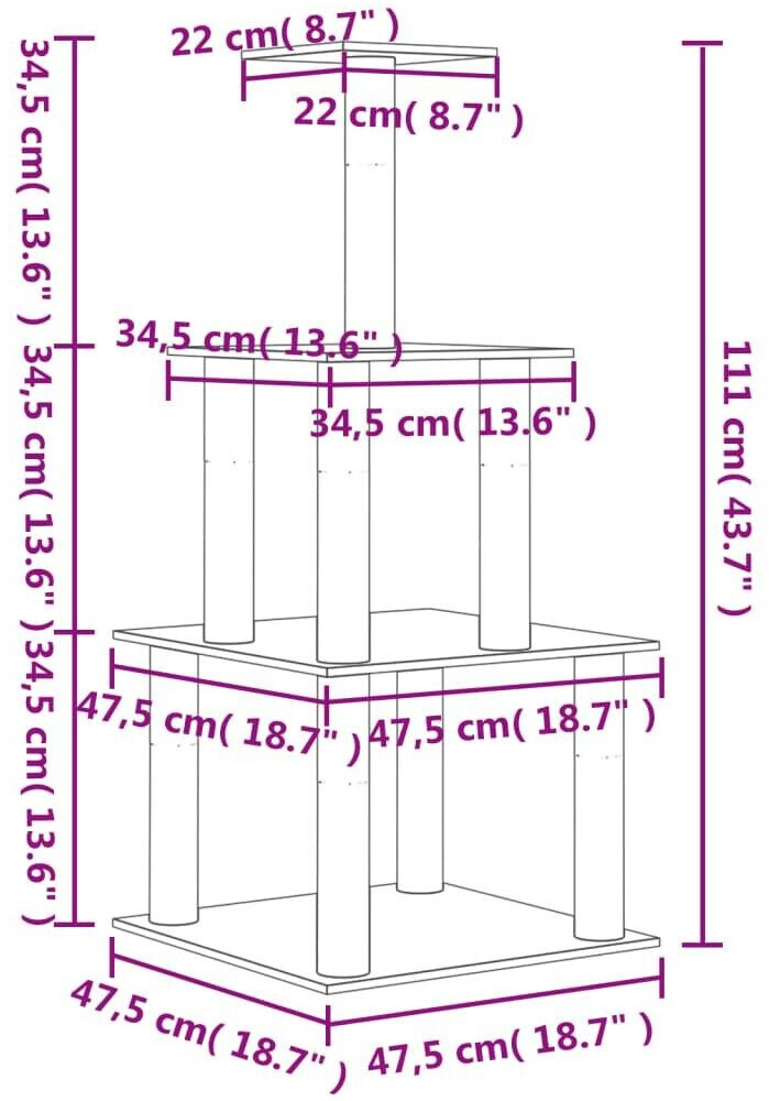 vidaXL Arbre à chat gris foncé