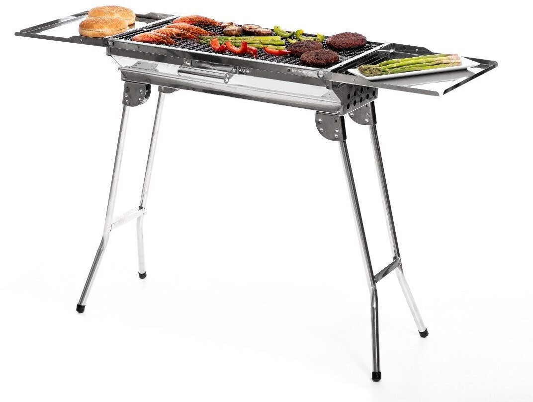 InnovaGoods Stainless Steel Foldable Charcoal BBQ ExelQ