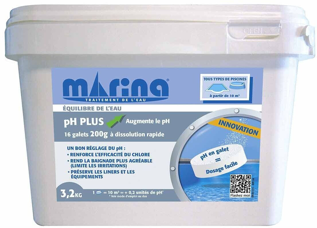Marina pH Plus galets 200 g - 3,2 kg