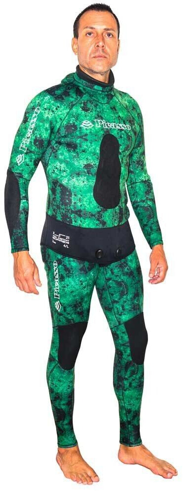 Picasso Posidonia With Braces Spearfishing Wetsuit 3 Mm (MERFATPOA3) green