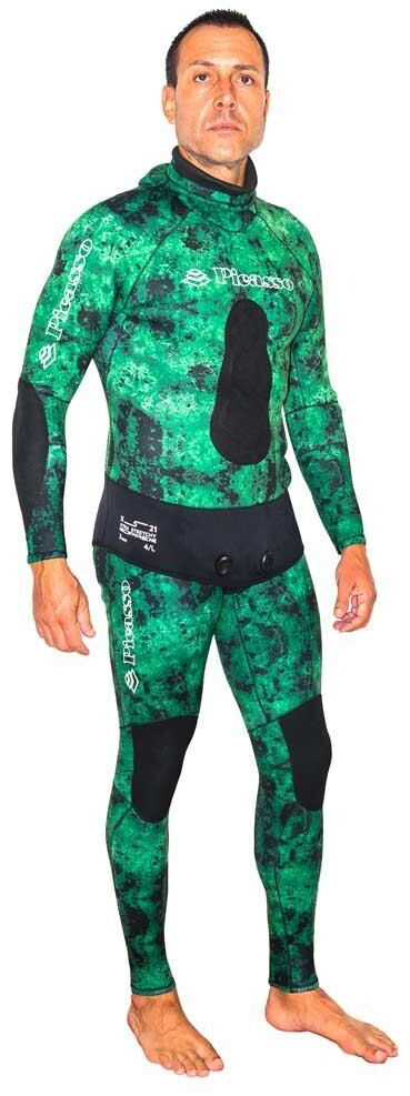 Picasso Posidonia With Braces Spearfishing Wetsuit 9 Mm (MERFATDKA9) green