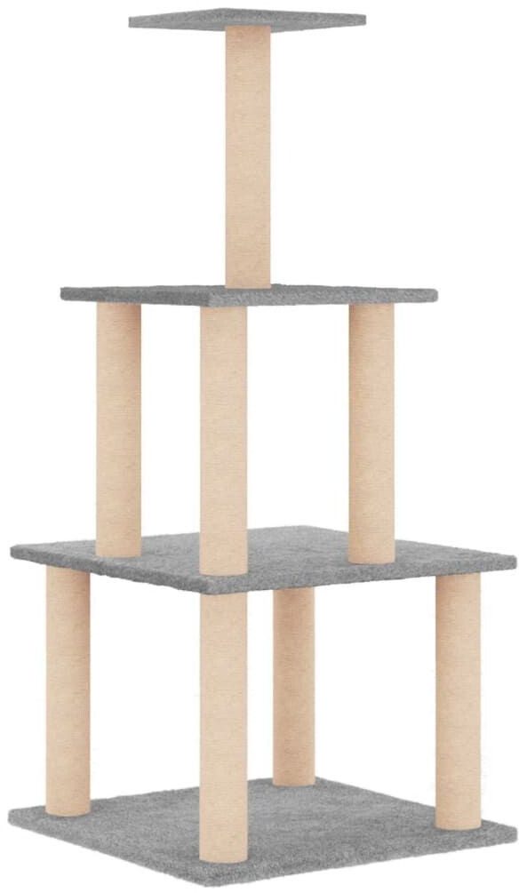 vidaXL Arbre à chat avec griffoirs en sisal 111 cm gris clair (171733)