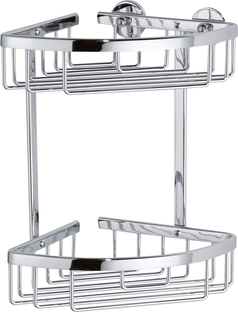 tesa Aluxx corner shower shelf, two-tier
