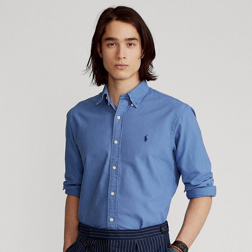 Polo Ralph Lauren Dyed custom-fit Oxford shirt blue (501553)