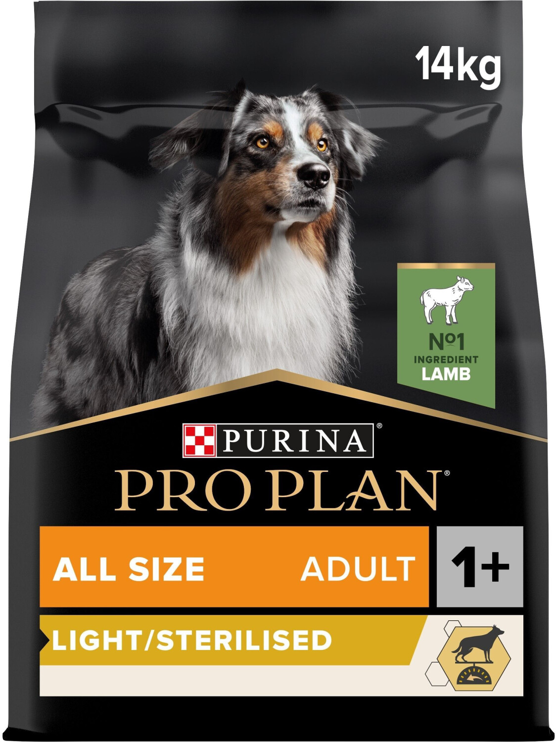 Purina Pro Plan All Sizes Adult Light/Sterilised croquettes pour chien agneau (14 kg)