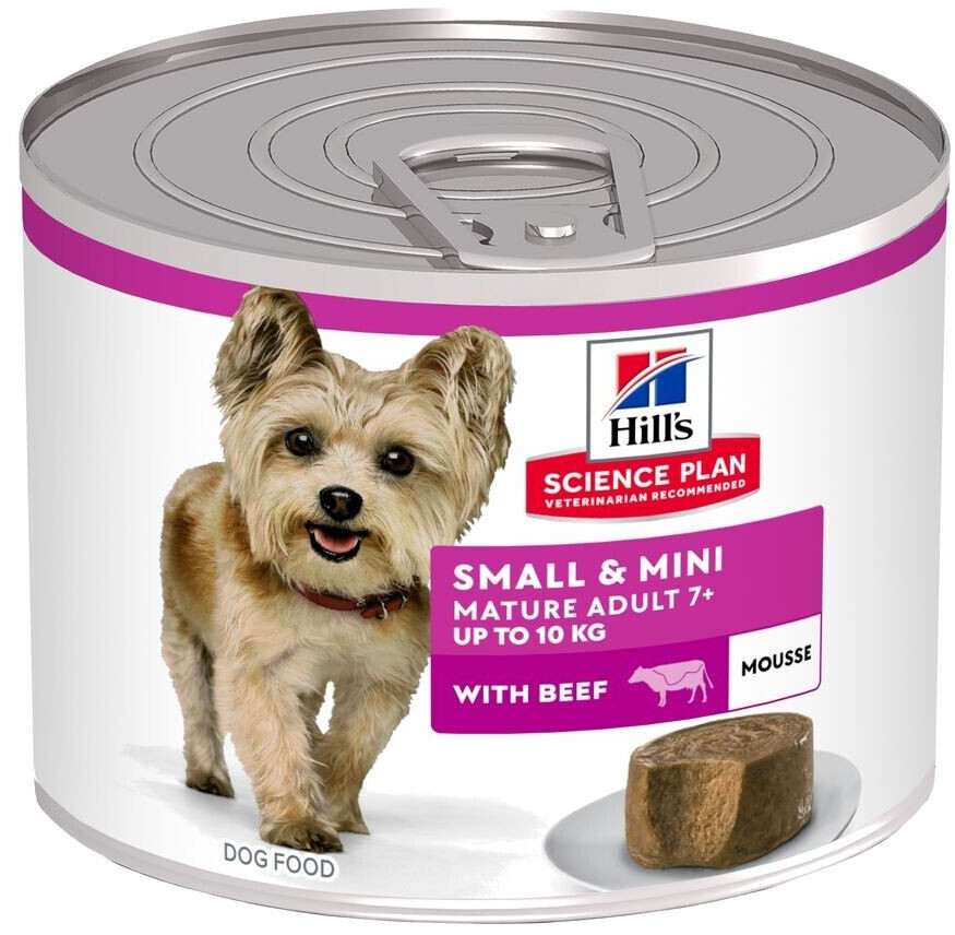 Hill's Science Plan Small & Mini Mature Adult 7+ mousse pour chien bœuf (12 x 200 g)