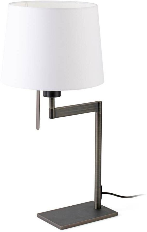 Faro 68488 table lamp ARTIS E27 15W steel bronze, textile white L:21cm H:55cm dimmable