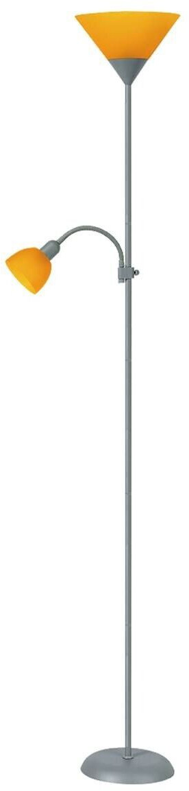 Rabalux 4026 floor lamp Action made of metal plastic silver/orange Ø24.2cm H:178cm with built-in switch