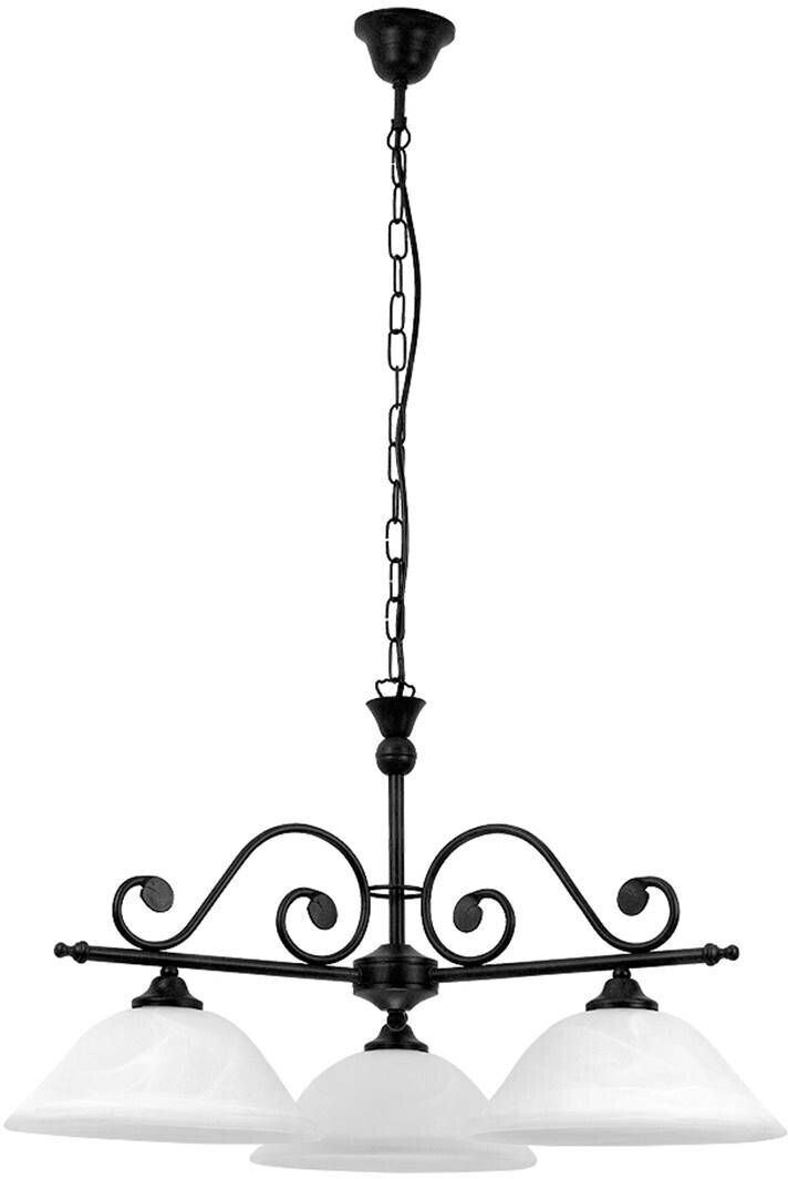 Rabalux 7773 Dorothea pendant light made of metal, matt black glass/rice stone glass, Ø64cm H:36cm