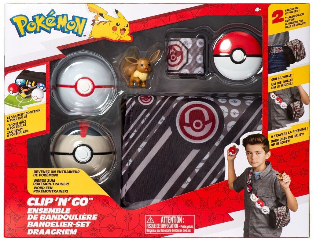 Jazwares Pokémon Bandolier Set Premierball Timerball & Evoli (PKW3157)