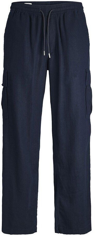 Jack & Jones Bill Nate Linen Blend Cargo Pants (12261615) DarkNavy