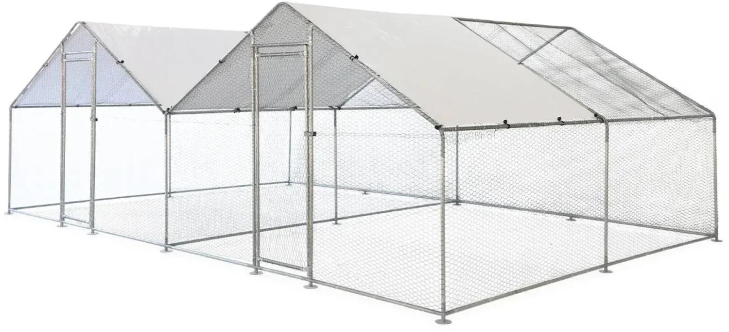 sweeek Babette double Enclos pour poulailler et volière 2 x 12 m² (CKMCH2X12GY)