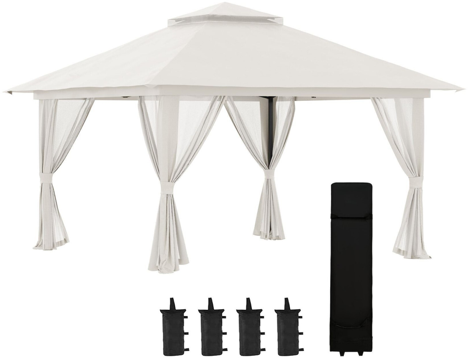 Outsunny Gazebo 392x392x283 cream white