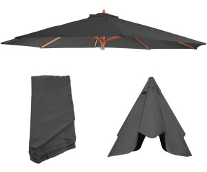 Mendler Vervangende Hoes Voor Parasol Florida-AM – 3,5 M, 8 Baleinen, Polyester 180 G/m², UV-bescherming 50, Waterafstotend, Antraciet, Met Luchtcirculatie