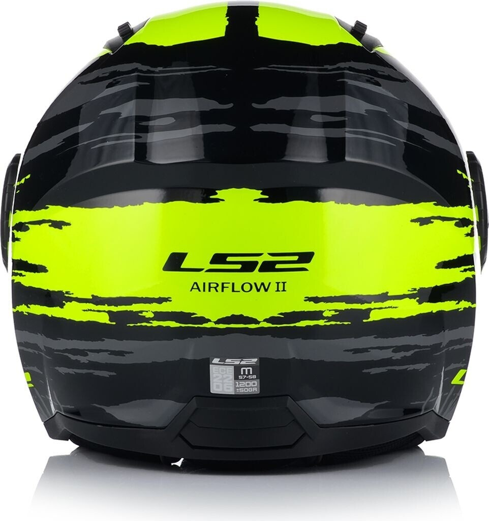 LS2 OF616 Airflow II Brush noir/jaune fluo