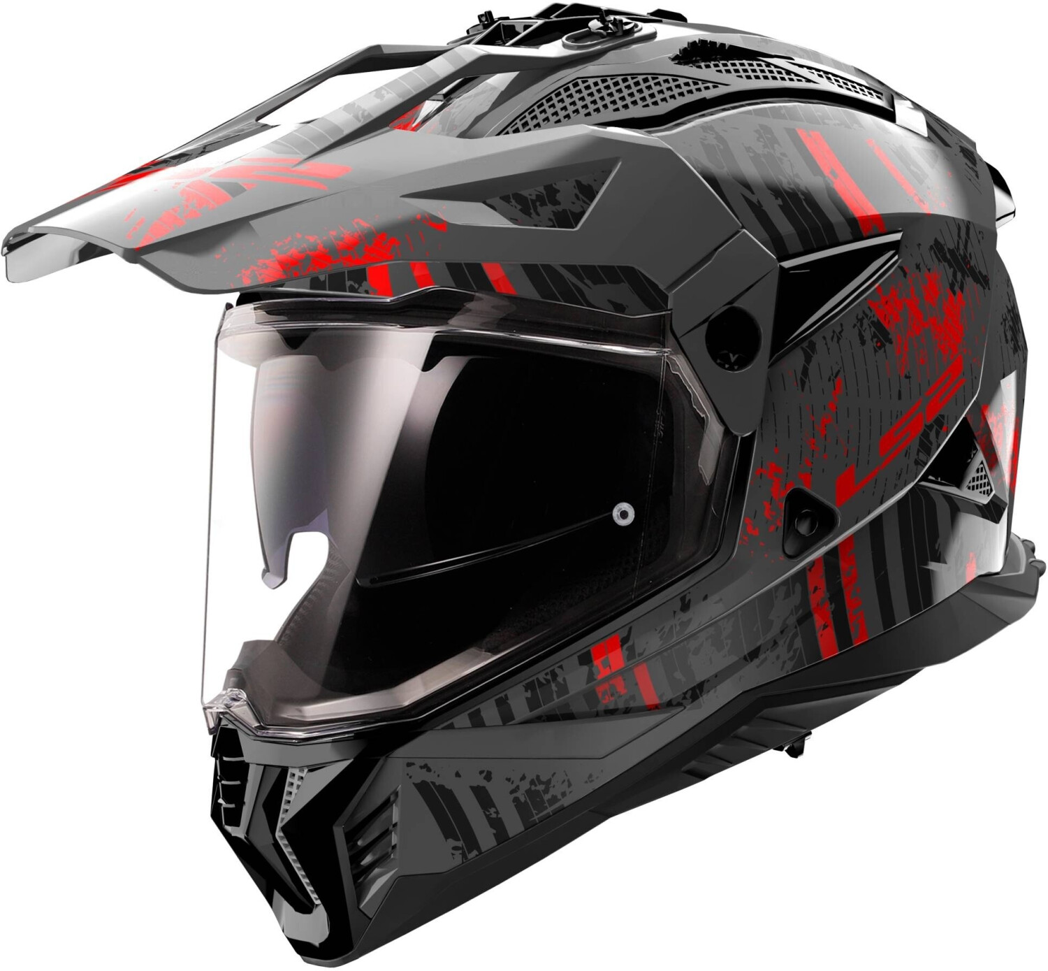 LS2 MX702 Pioneer II Crazy noir/rouge