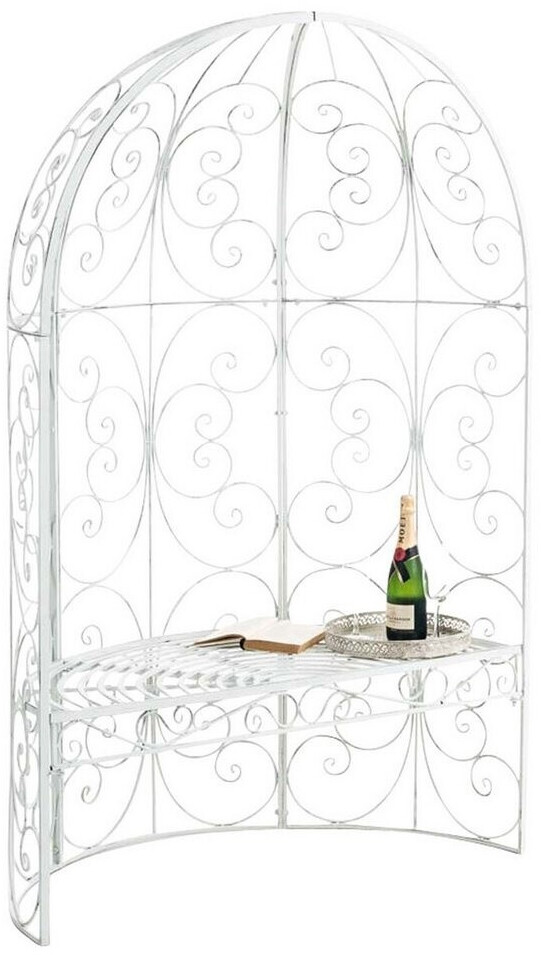 CLP Arche de jardin demi-lune avec banc blanc