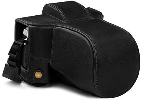 MegaGear Ever Ready Leather Camera Case for Olympus OM-D E-M5 Mark III (14-150 mm) Black