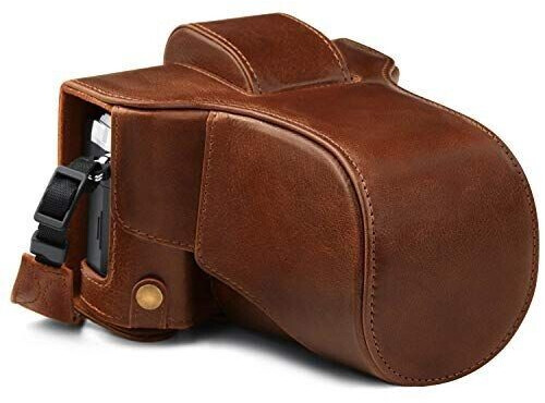 MegaGear Ever Ready Leather Camera Case for Olympus OM-D E-M5 Mark III (14-150 mm) Brown