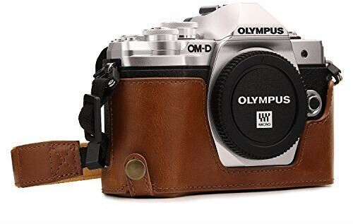 MegaGear Ever Ready Camera Halfcase with Carrying Case for Olympus OM-D E-M10 Mark III Light Brown