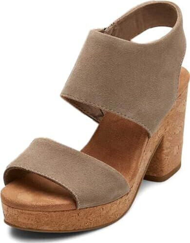 TOMS Shoes Mallorca Platform Sandal with Heel dune suede