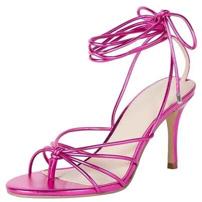 The Drop Lace-up sandals Archie heel straps violet Magenta Metallic