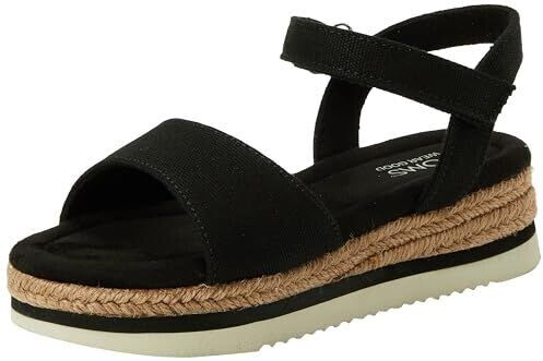 TOMS Shoes Diana Wedge Sandal black linen