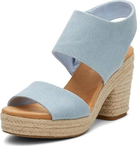 TOMS Shoes Majorca Platform Sandal with Heel pastel blue