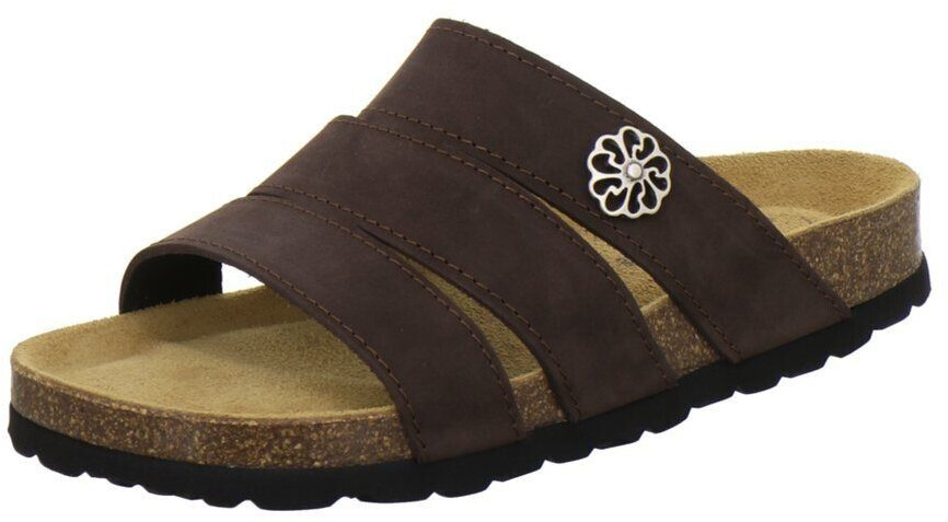 AFS Leather Pantolette comfortable sandals with footbed mocca
