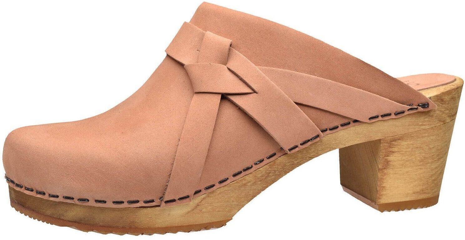 Sanita Wood-Manuella Square Open Clog Sandal salmon