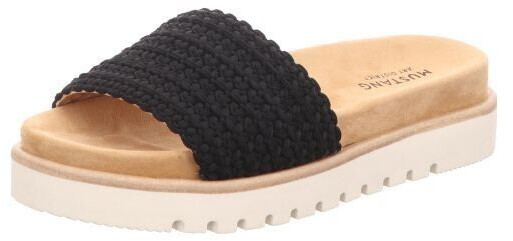 MUSTANG Women's slip-on sandal black-white black42