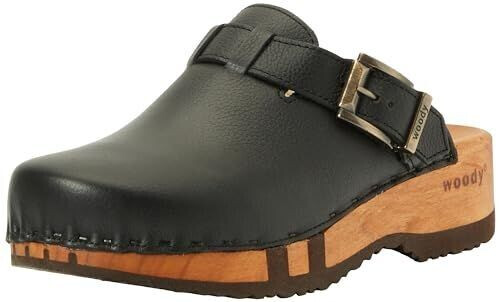 Woody Shoes Leon wooden clog black